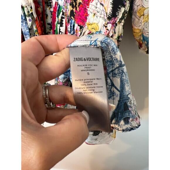 NEW Zadig and Voltaire Mixed Print Rocade Mini Dress Women's Size: Small - Picture 5 of 7